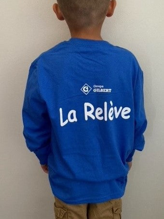 "La relève" long-sleeved blue T-shirt