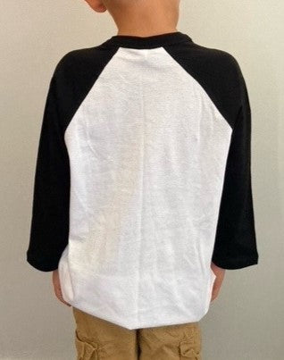 White and black baseball sweater