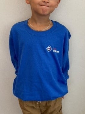 "La relève" long-sleeved blue T-shirt