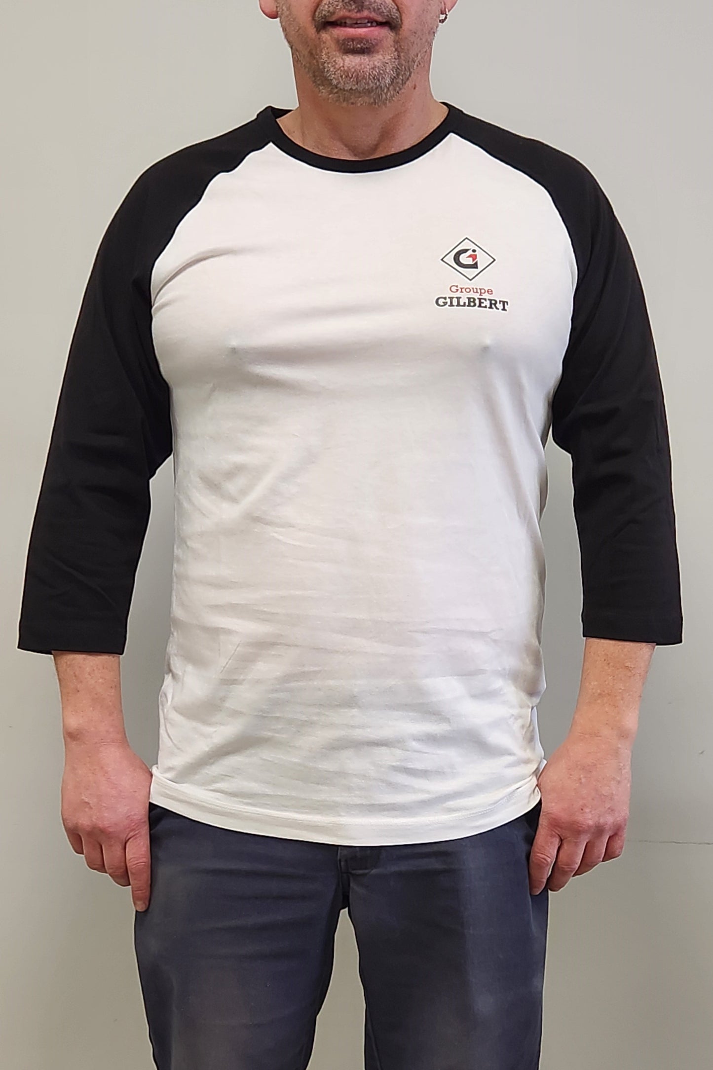 Black and white baseball shirt (men)