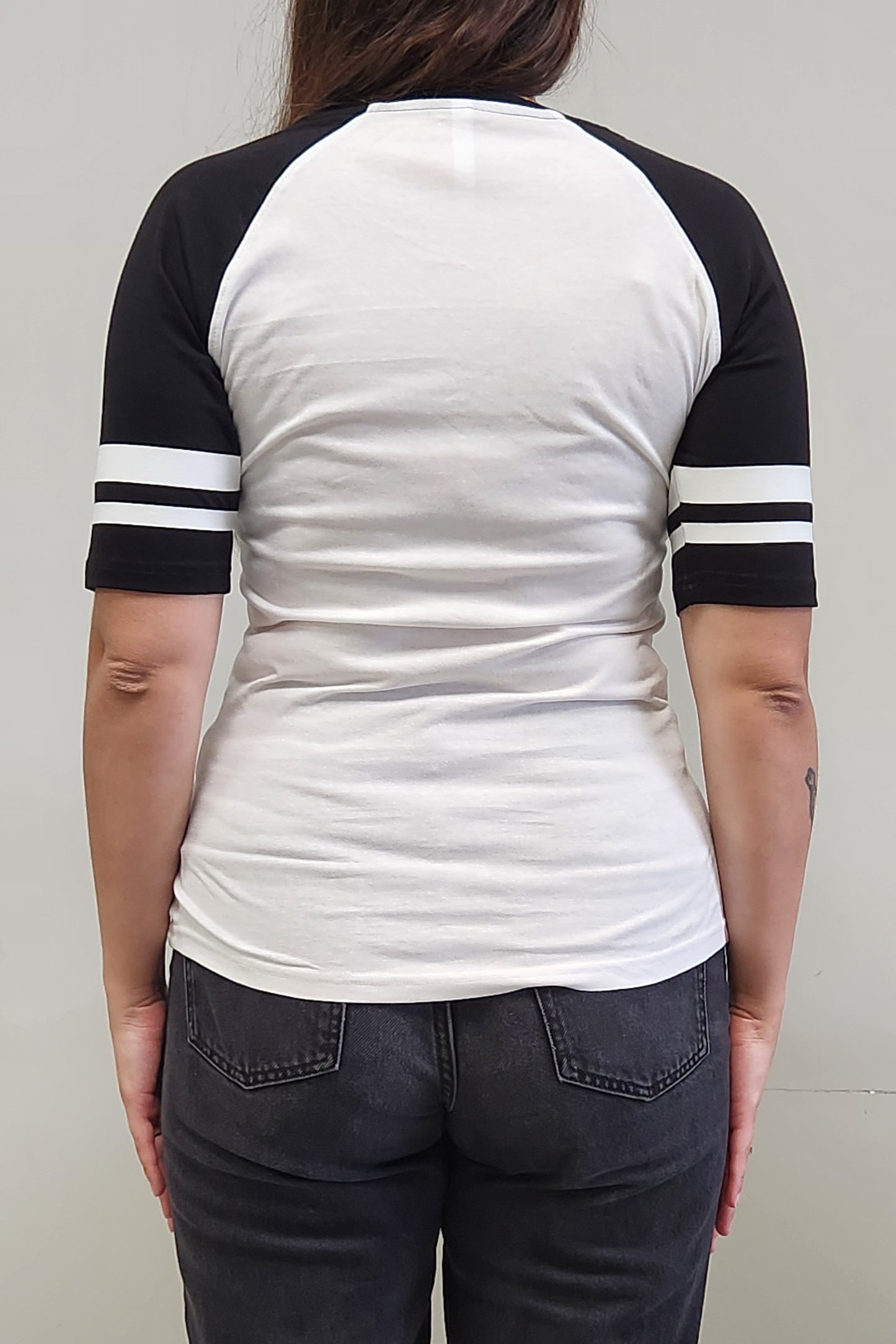 Black and white baseball shirt (women's)