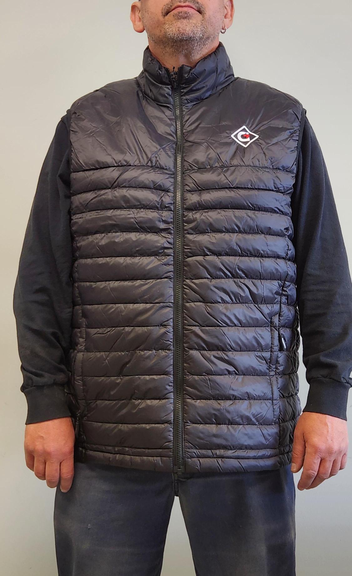Black sleeveless insulated jacket (men)