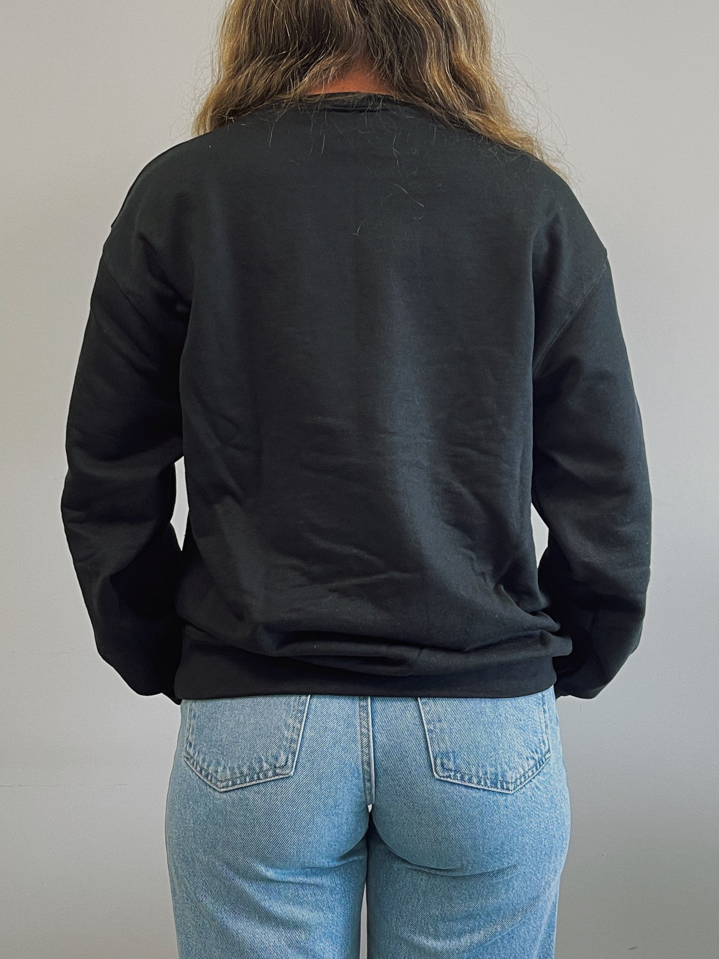 Black crew neck sweater