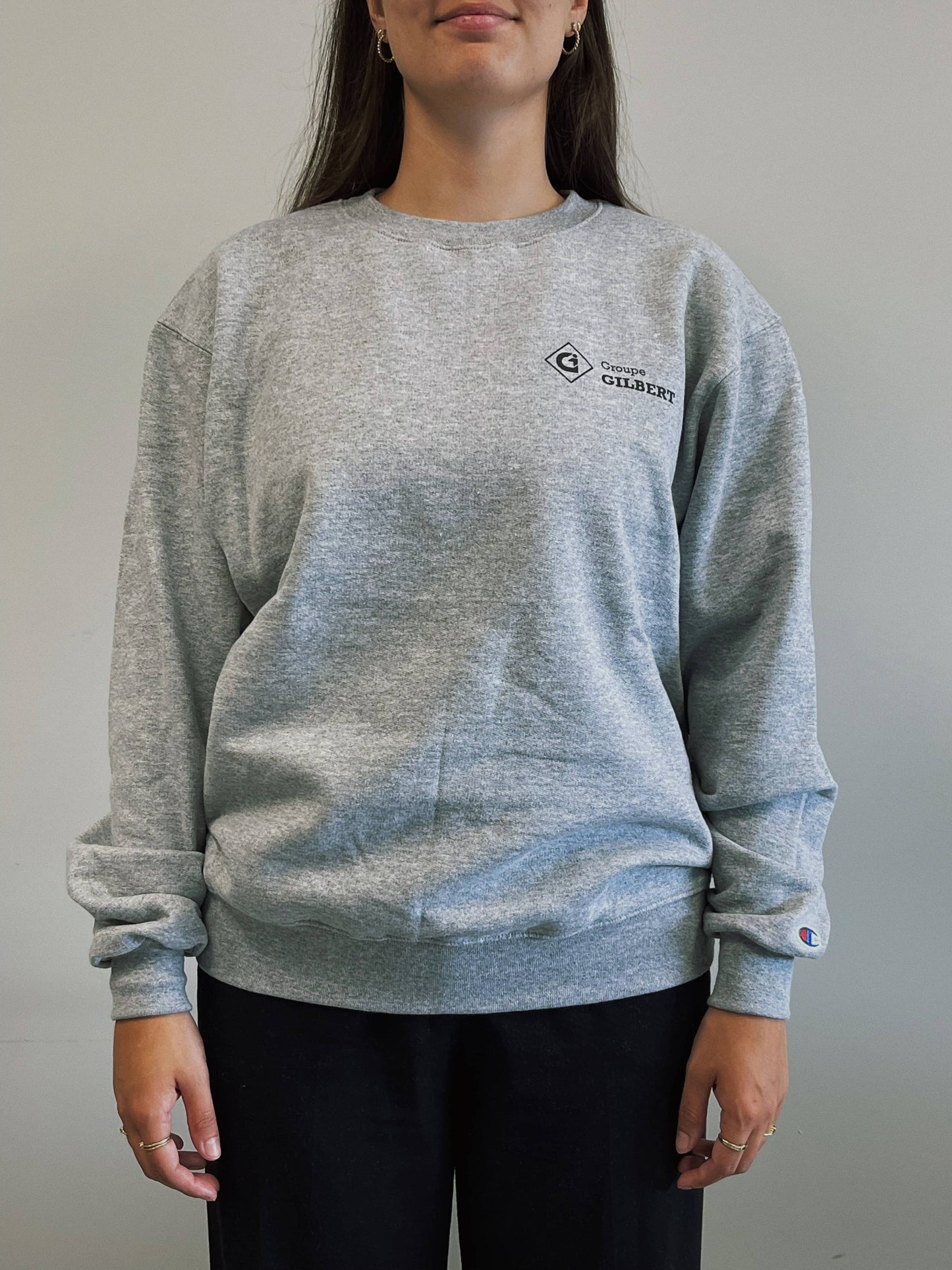 Gray crew neck sweater