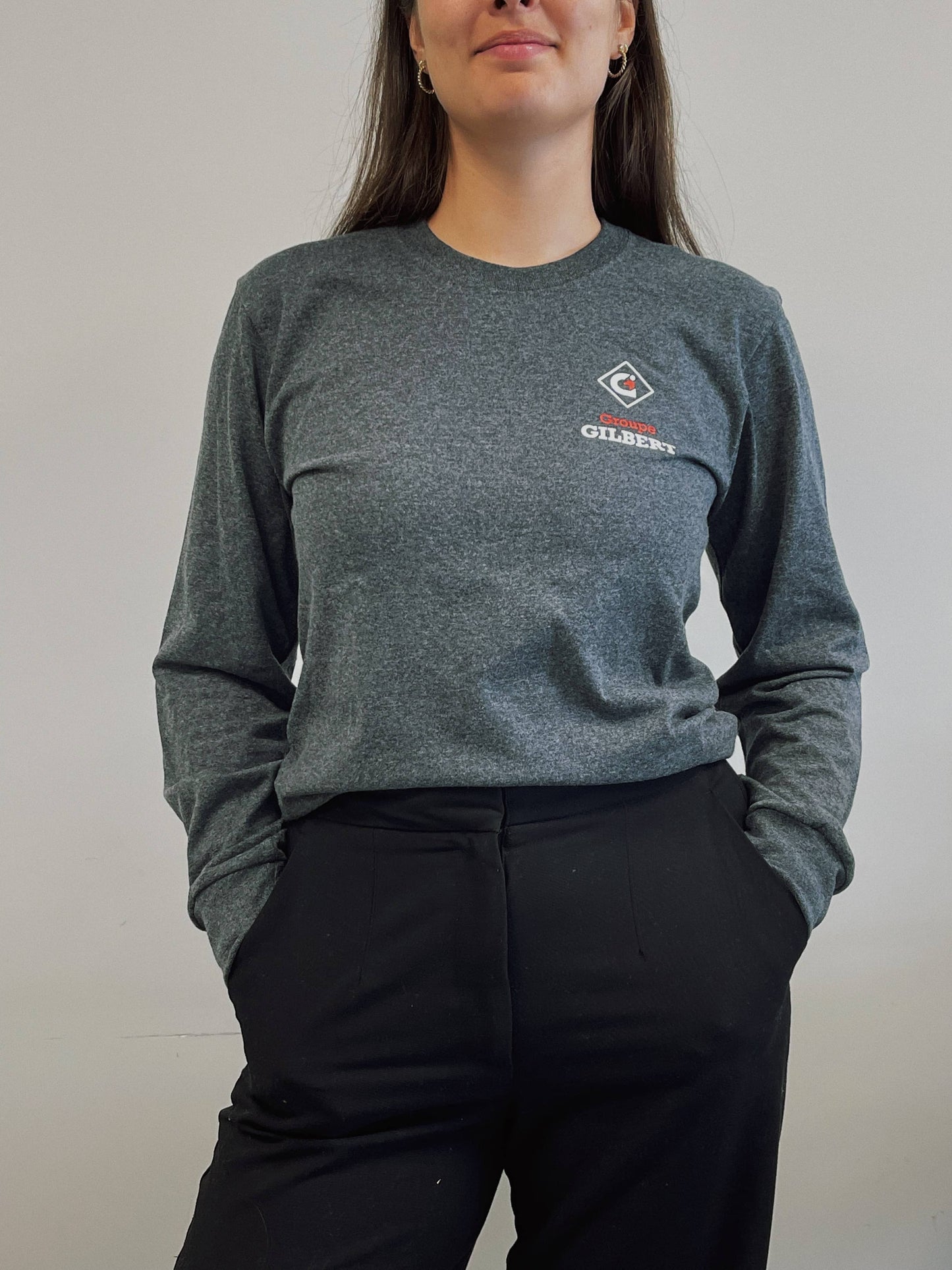 Charcoal long-sleeved t-shirt