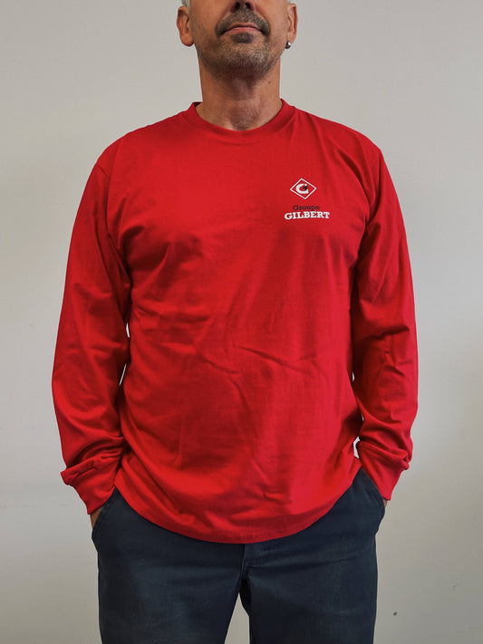 T-shirt à manches longues rouge