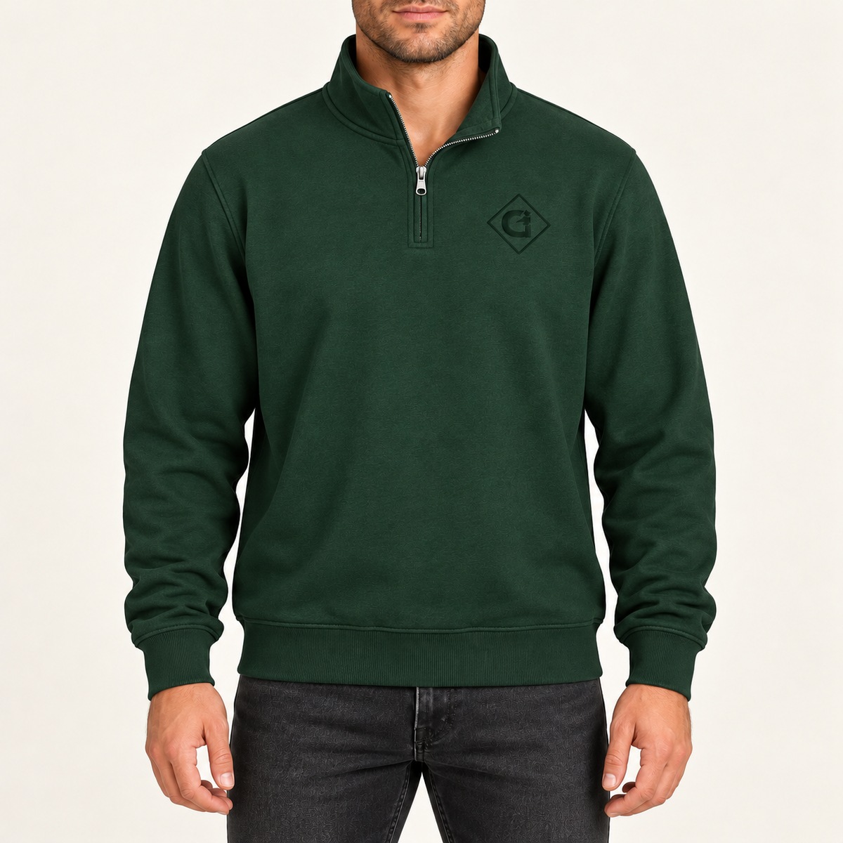 Chandail 1/4 Zip - Vert forêt