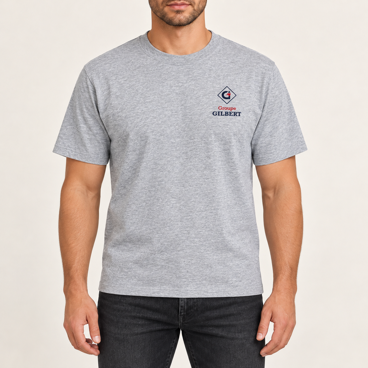 T-shirt manches courtes gris pâle