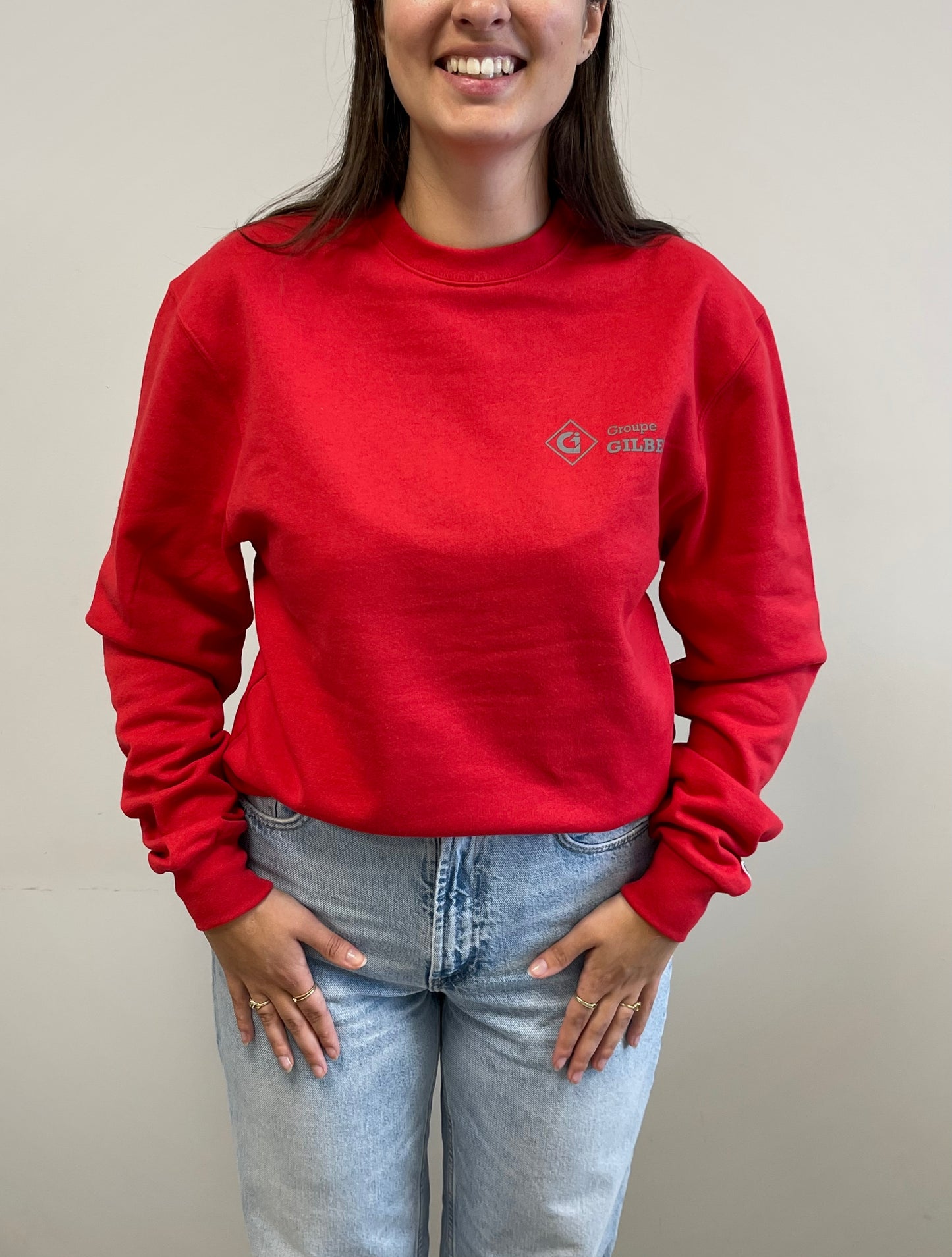 Red crew neck sweater