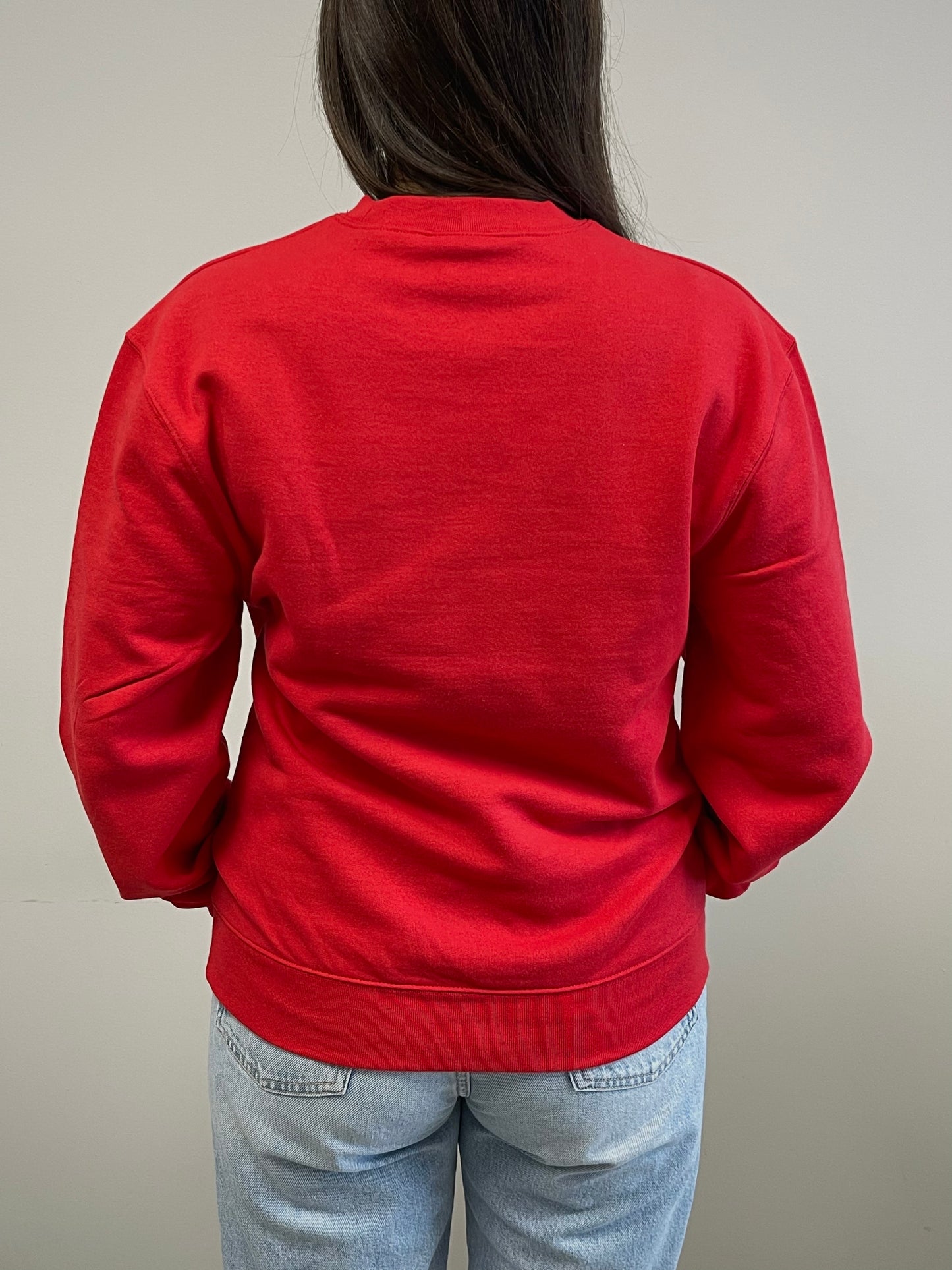 Red crew neck sweater