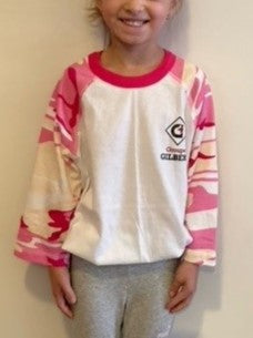 White and pink baseball sweater