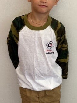 White and camo baseball sweater