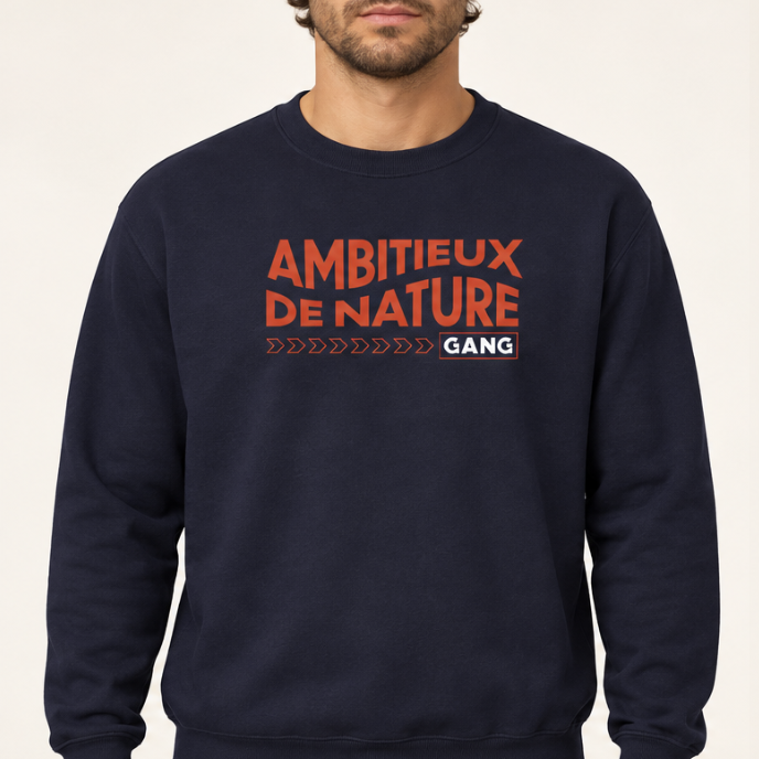 Nouveau modèle // Crewneck - Marine - Ambitieux de nature