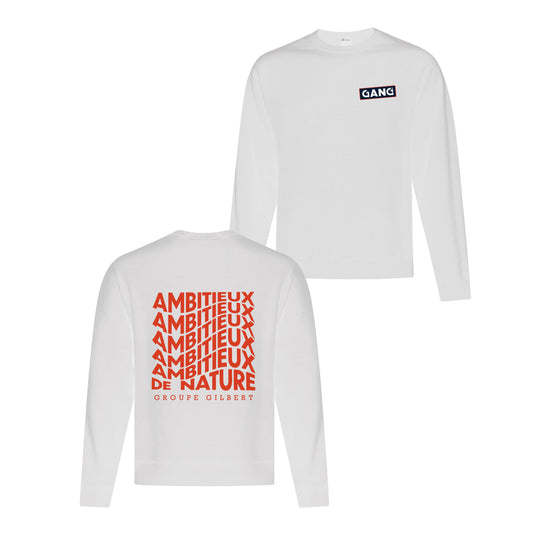Nouveau modèle // T-shirt manches longues - Blanc - Ambitieux de nature