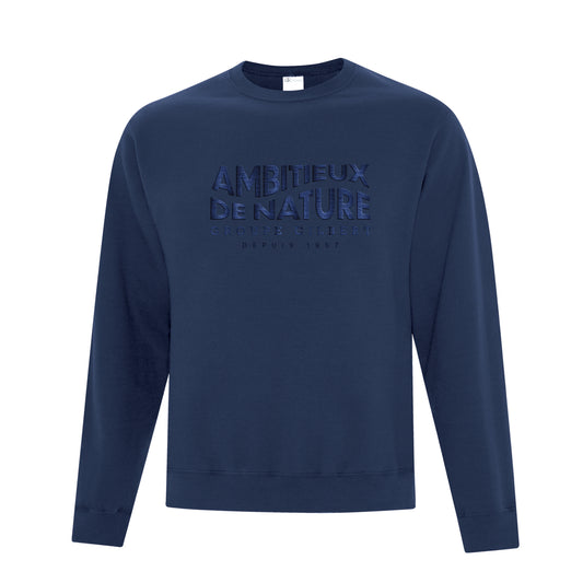 Nouveau modèle // Crewneck brodé - Marine - Ambitieux de nature Groupe Gilbert