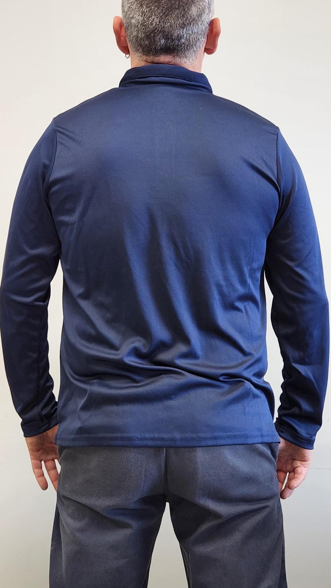 Polo à manches longues marine (homme)