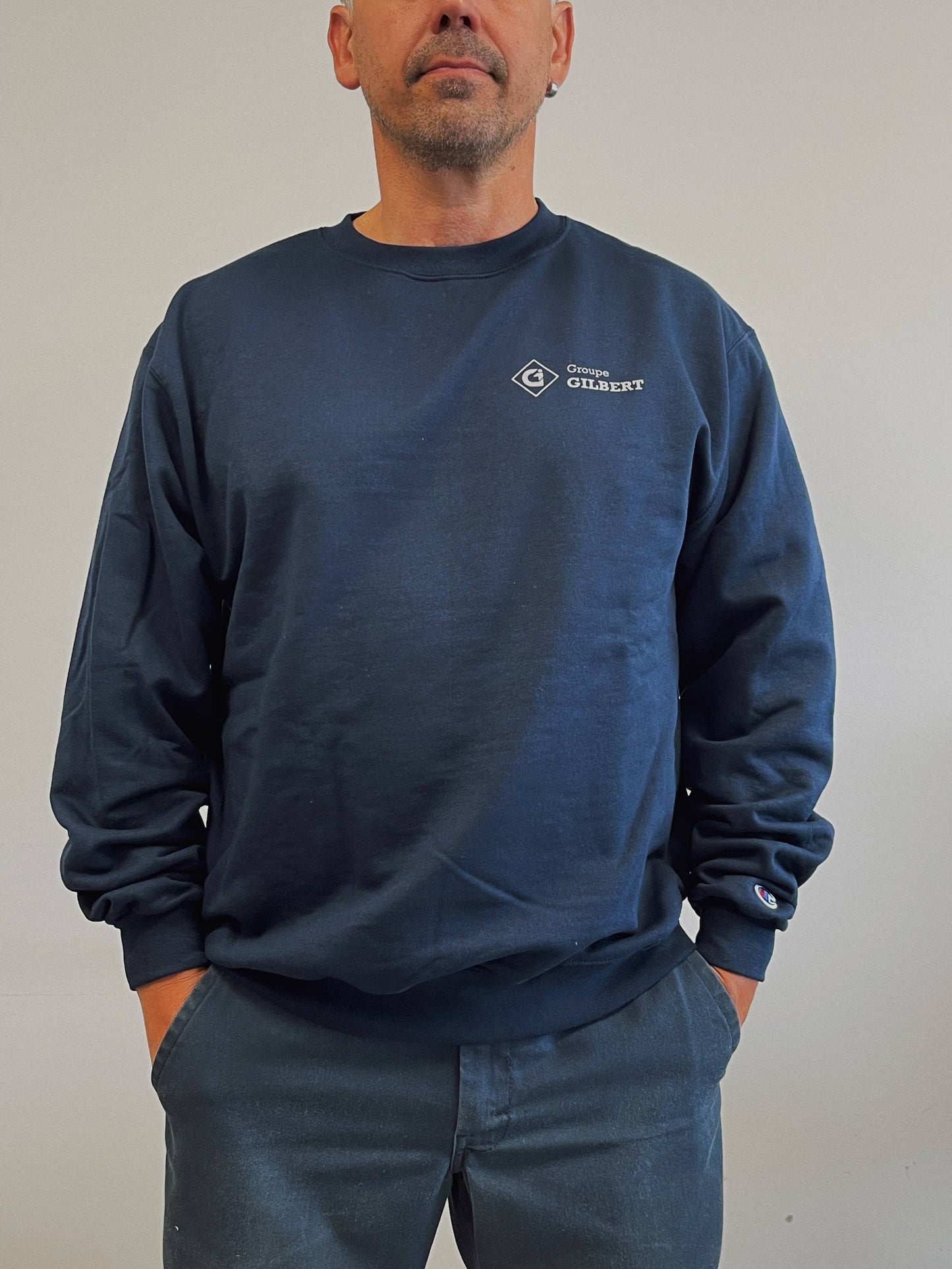 Navy crew neck sweater