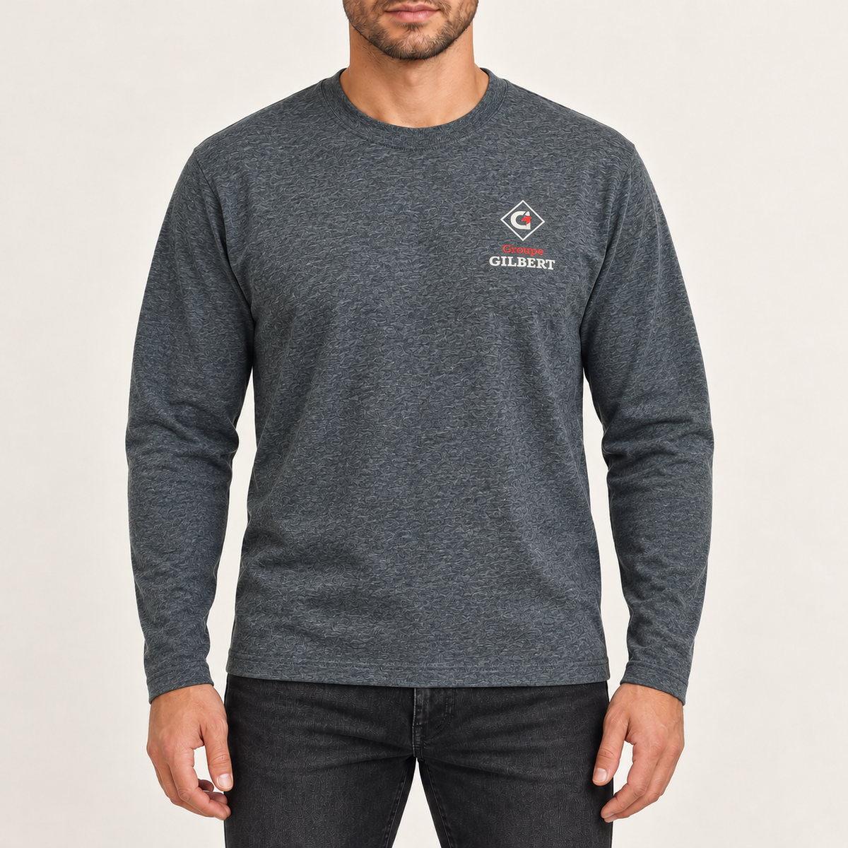 Charcoal long-sleeved t-shirt