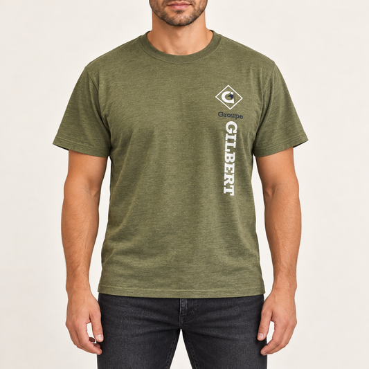 T-shirt à manches courtes vert avec col rond